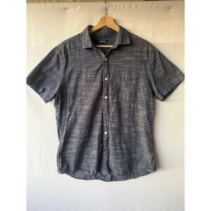 Express Chambray Cotton Button Up Shirt-‎ Size L